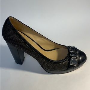 Coach platform heels size 8 M  snake skin